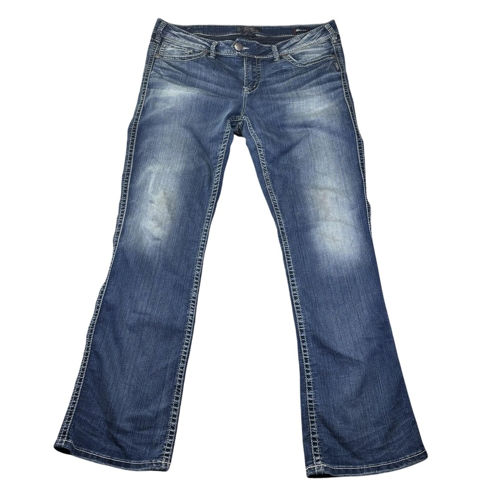 Silver Jeans Co Tuesday Jeans Womens 16 34x32 Blue Bootcut Embroidered Denim